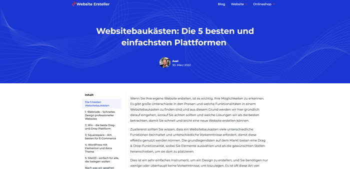 Website-Baukästen – Die besten und einfachsten Plattformen zur Erstellung einer Website.